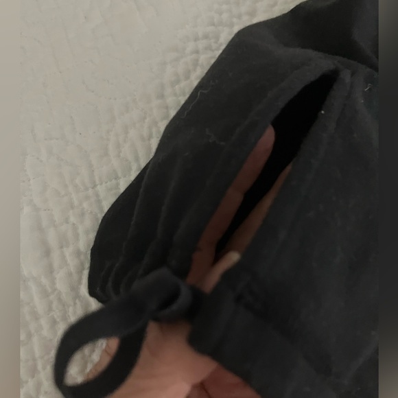 Lululemon Leggings Drawstring Hem Sz 10. Turquoise wide waist w/ black leggings. - Picture 5 of 5